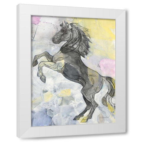 Unbridled White Modern Wood Framed Art Print by Hristova, Albena
