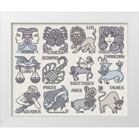 Whats Your Signs Pastel White Modern Wood Framed Art Print by Wild Apple Portfolio