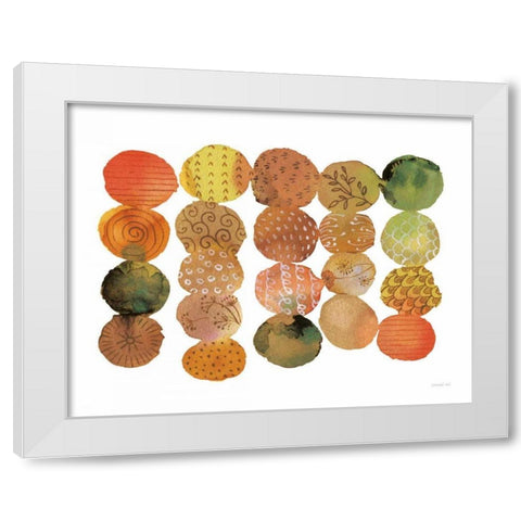 Fall Circle Stories II Horizontal White Modern Wood Framed Art Print by Nai, Danhui