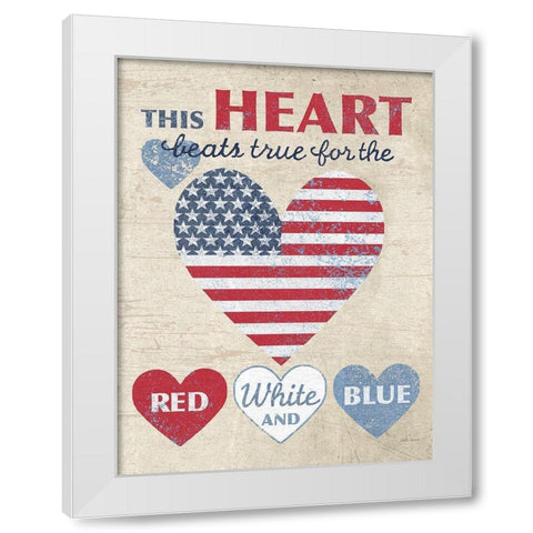 This Heart Dark No Border White Modern Wood Framed Art Print by Grove, Beth