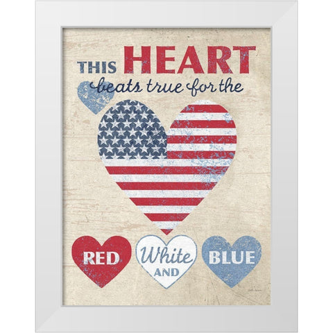 This Heart Dark No Border White Modern Wood Framed Art Print by Grove, Beth