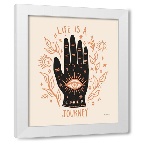 Palm Reading I Neutral White Modern Wood Framed Art Print by Zaman, Farida