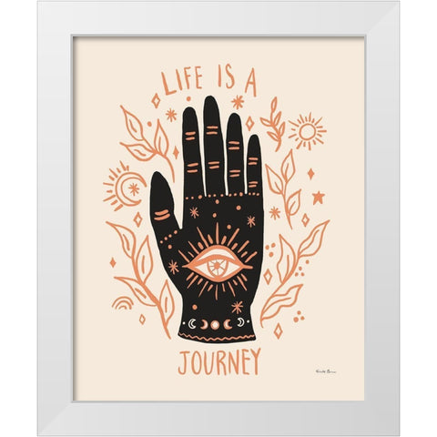 Palm Reading I Neutral White Modern Wood Framed Art Print by Zaman, Farida