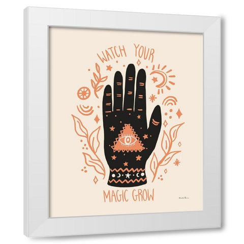 Palm Reading II Neutral White Modern Wood Framed Art Print by Zaman, Farida