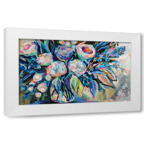 Festive Colors White Modern Wood Framed Art Print by Vertentes, Jeanette