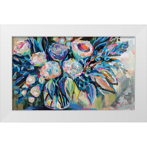 Festive Colors White Modern Wood Framed Art Print by Vertentes, Jeanette