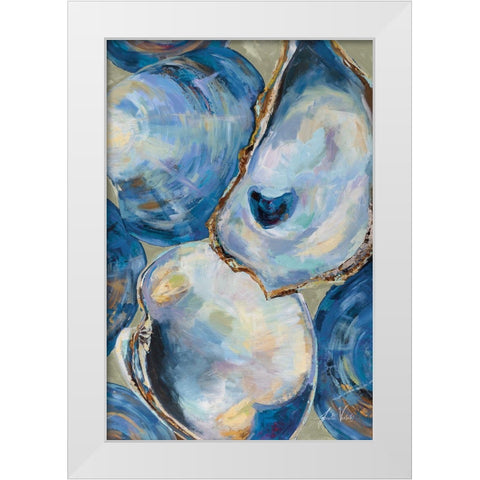 Matununk Shells Tan White Modern Wood Framed Art Print by Vertentes, Jeanette