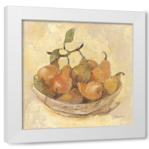 Sunlit Pears Smooth White Modern Wood Framed Art Print by Hristova, Albena