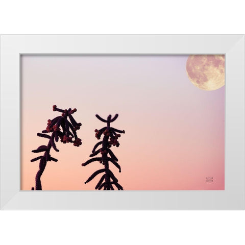 Moon Desert White Modern Wood Framed Art Print by Larson, Nathan