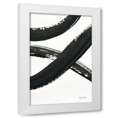 Inky VI White Modern Wood Framed Art Print by Zaman, Farida