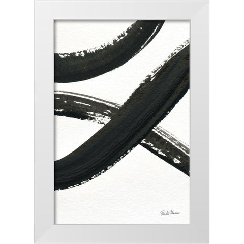 Inky VI White Modern Wood Framed Art Print by Zaman, Farida