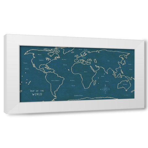 Sketch Map II Blue White Modern Wood Framed Art Print by Schlabach, Sue