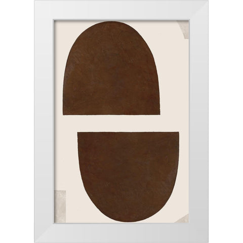 Half Domes I Brown No Border White Modern Wood Framed Art Print by Wild Apple Portfolio