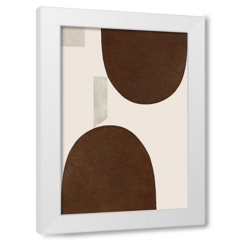Half Domes II Brown No Border White Modern Wood Framed Art Print by Wild Apple Portfolio
