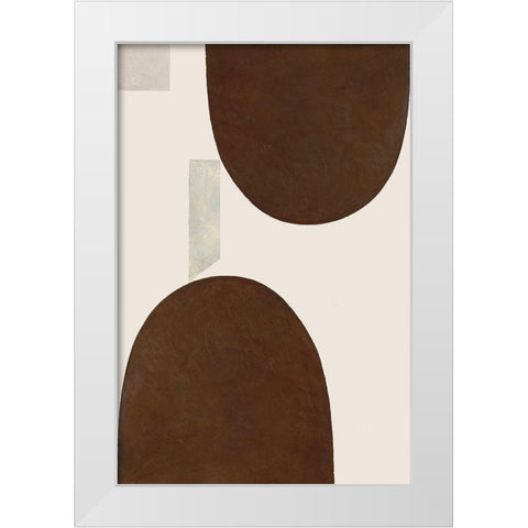Half Domes II Brown No Border White Modern Wood Framed Art Print by Wild Apple Portfolio