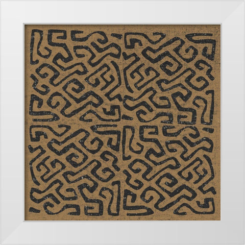 Kuba Play I Brown White Modern Wood Framed Art Print by Warrick, Cheryl
