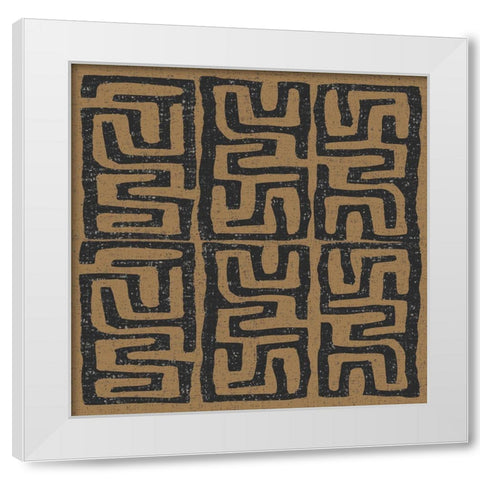 Kuba Play III Brown White Modern Wood Framed Art Print by Warrick, Cheryl