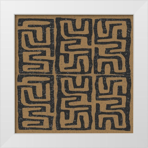 Kuba Play III Brown White Modern Wood Framed Art Print by Warrick, Cheryl