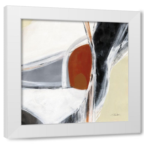 Terracotta Knot White Modern Wood Framed Art Print by Vassileva, Silvia