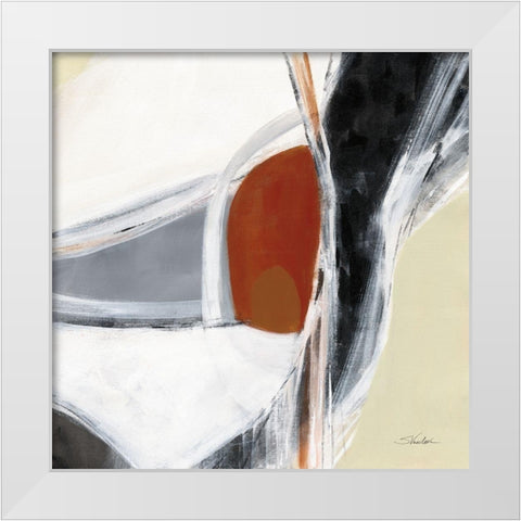 Terracotta Knot White Modern Wood Framed Art Print by Vassileva, Silvia