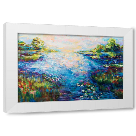 Monet Day White Modern Wood Framed Art Print by Vertentes, Jeanette
