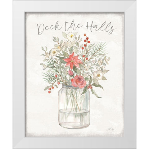 Woodland Christmas V White Modern Wood Framed Art Print by Vassileva, Silvia