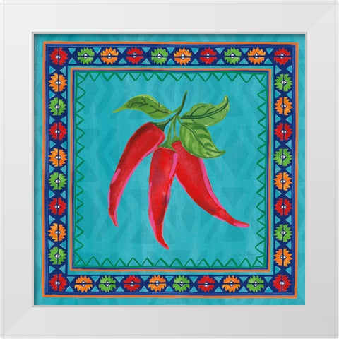 Mucho Caliente I White Modern Wood Framed Art Print by Zaman, Farida