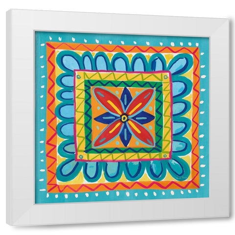 Mucho Caliente IX White Modern Wood Framed Art Print by Zaman, Farida