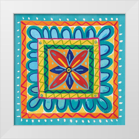 Mucho Caliente IX White Modern Wood Framed Art Print by Zaman, Farida