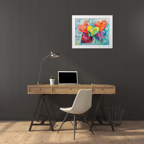Family Love White Modern Wood Framed Art Print by Vertentes, Jeanette
