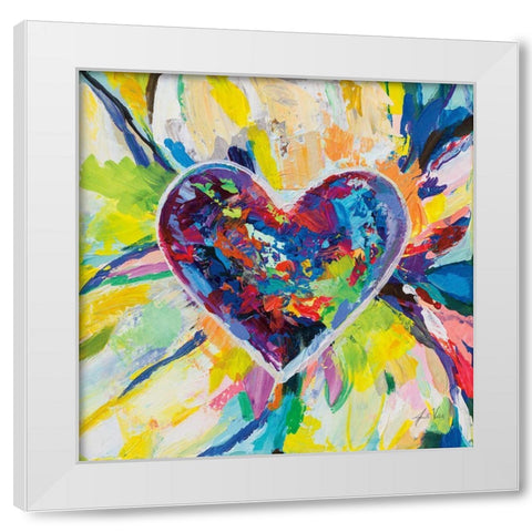 Blooming Love White Modern Wood Framed Art Print by Vertentes, Jeanette