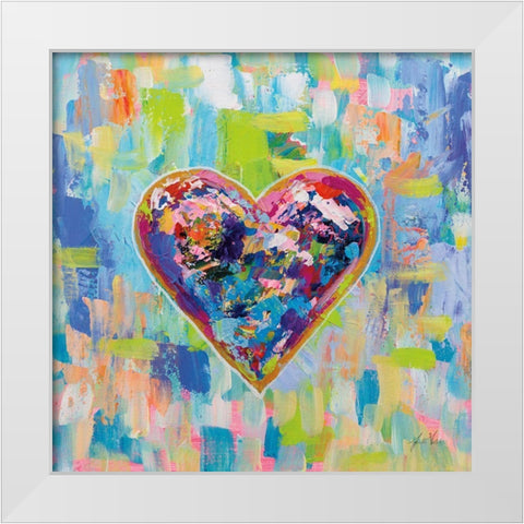 Love After Heartbreak White Modern Wood Framed Art Print by Vertentes, Jeanette