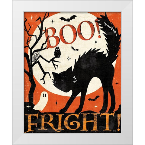 Halloween is Calling V White Modern Wood Framed Art Print by Charron, Veronique