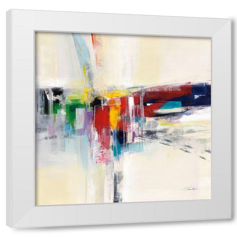 Rainbow Kaleidoscope White Modern Wood Framed Art Print by Vassileva, Silvia