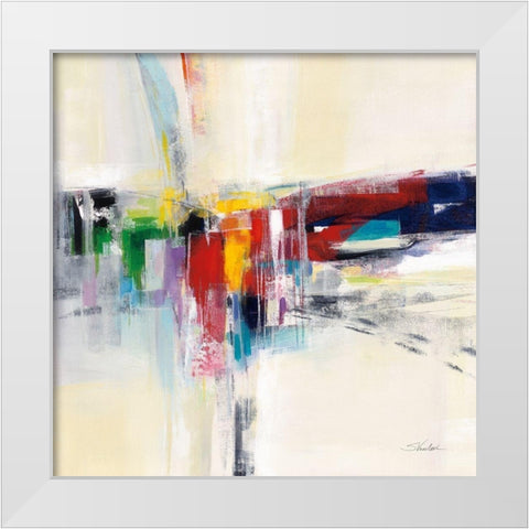 Rainbow Kaleidoscope White Modern Wood Framed Art Print by Vassileva, Silvia