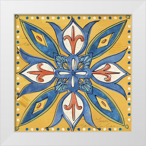 Tuscan Sun Tiles II Color Talavera White Modern Wood Framed Art Print by Tavoletti, Anne