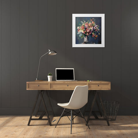 Abundant Bouquet Dark White Modern Wood Framed Art Print by Hageman, Marilyn
