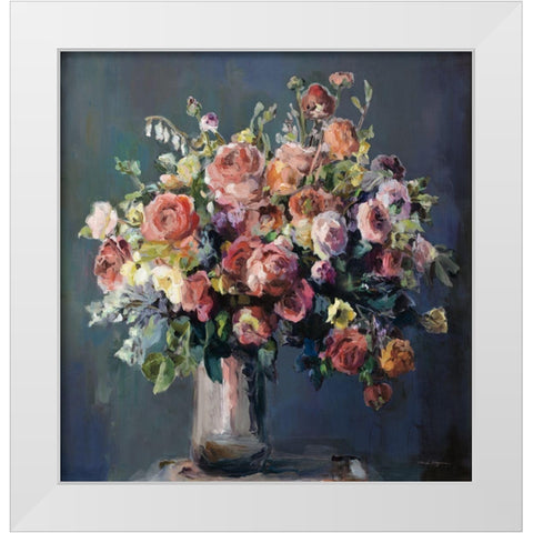 Abundant Bouquet Dark White Modern Wood Framed Art Print by Hageman, Marilyn