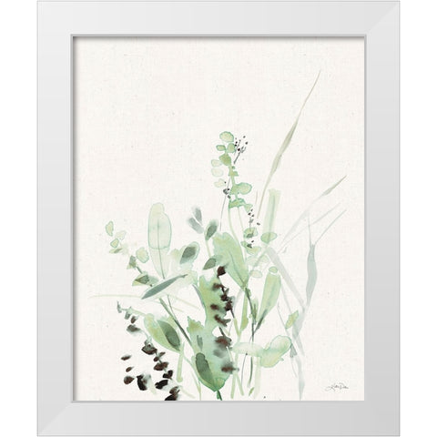 Grasses II on Linen White Modern Wood Framed Art Print by Pete, Katrina