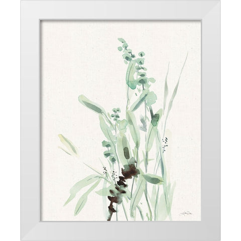 Grasses III on Linen White Modern Wood Framed Art Print by Pete, Katrina