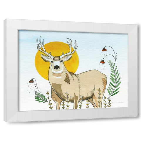 Spirit Deer White Modern Wood Framed Art Print by Gallagher, Megan