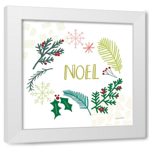 Peace Love Joy III White Modern Wood Framed Art Print by Warrick, Cheryl