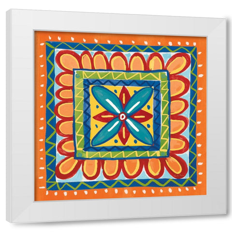 Mucho Caliente IX Orange White Modern Wood Framed Art Print by Zaman, Farida