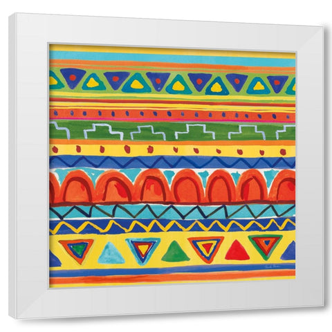 Mucho Caliente Pattern III Light White Modern Wood Framed Art Print by Zaman, Farida