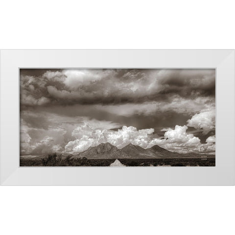 New Mexico Mountains White Modern Wood Framed Art Print by Larson, Nathan