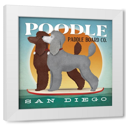 Double Poodle Paddle Board White Modern Wood Framed Art Print by Fowler, Ryan