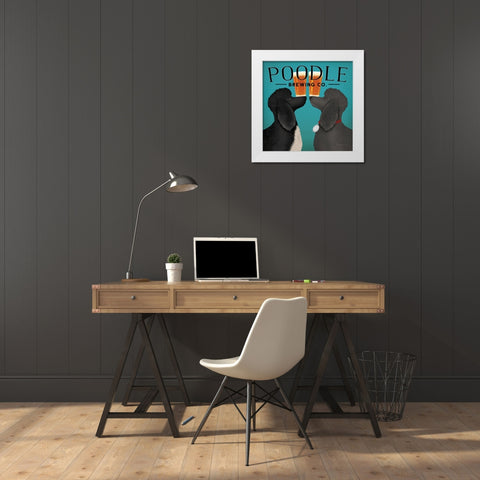 Double Poodle Brewing White Modern Wood Framed Art Print by Fowler, Ryan