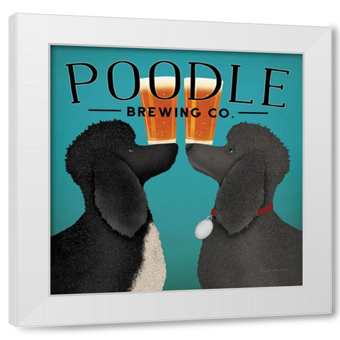 Double Poodle Brewing White Modern Wood Framed Art Print by Fowler, Ryan