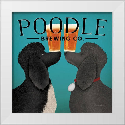 Double Poodle Brewing White Modern Wood Framed Art Print by Fowler, Ryan