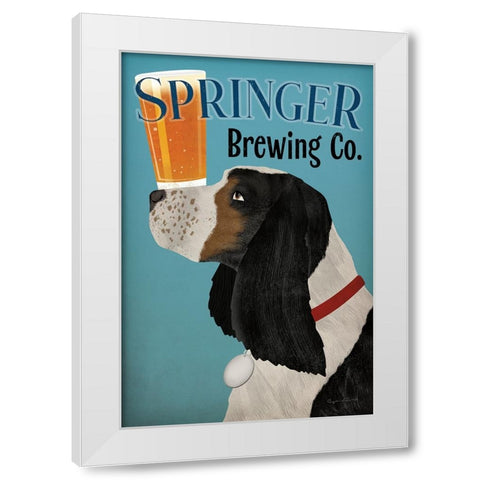 Springer Brewing Co White Modern Wood Framed Art Print by Fowler, Ryan